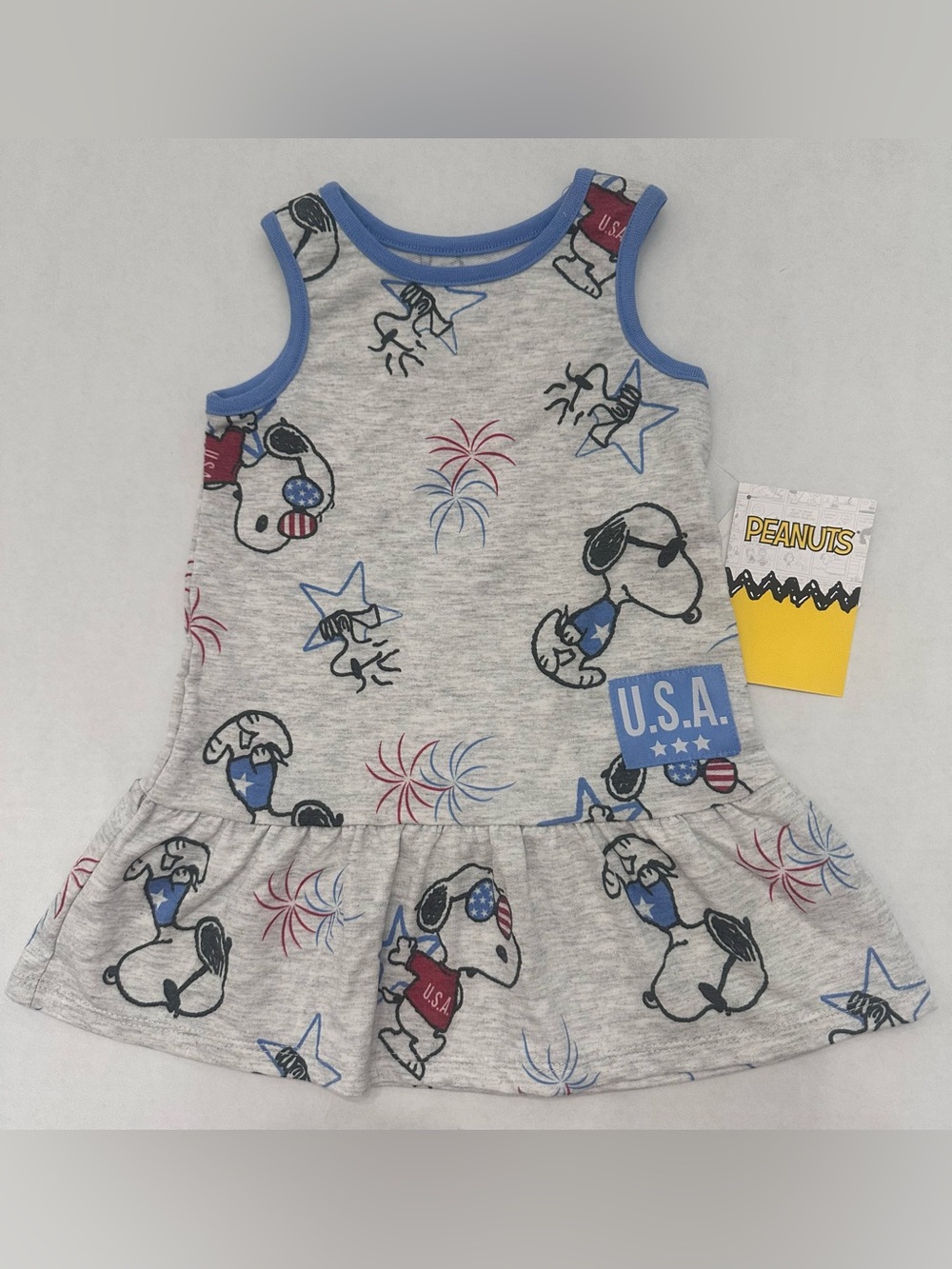 Peanuts Snoopy Americana Toddler Girl Dress, Size 12 Months